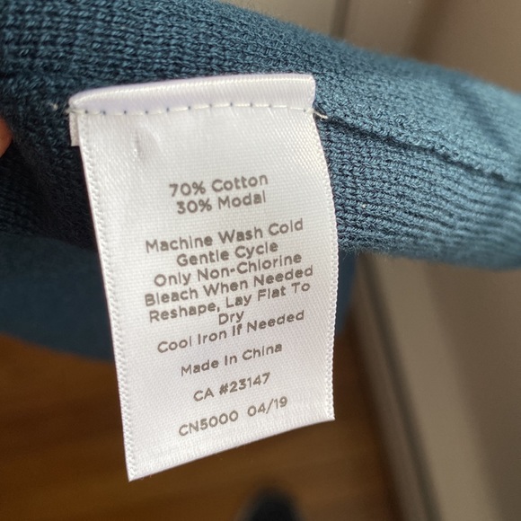 Talbots dark teal blue/green Long Line Open Cardigan patch pockets NWT size M - Picture 6 of 7